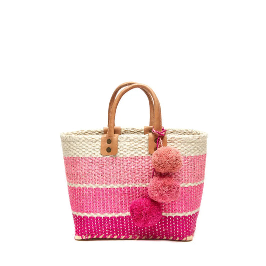 Petite Raffia Tote – Pink