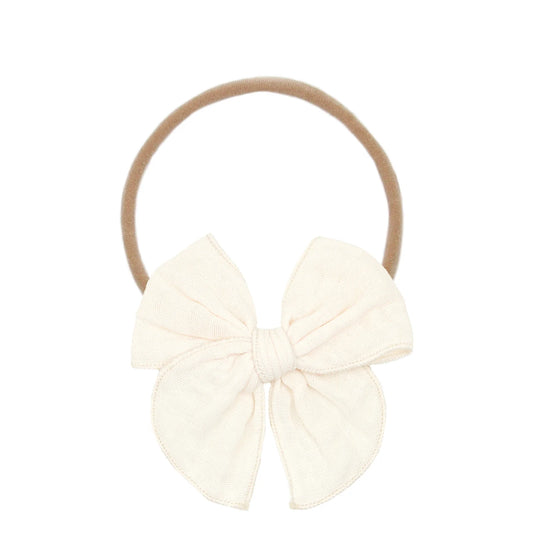 Headband Bow-Cream Muslin