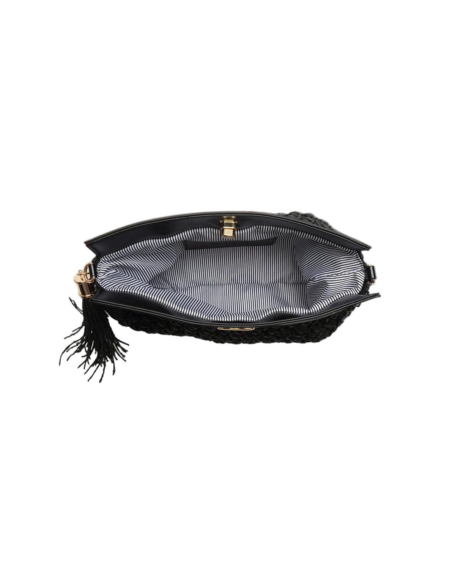 Black Raffia Crossbody Bag