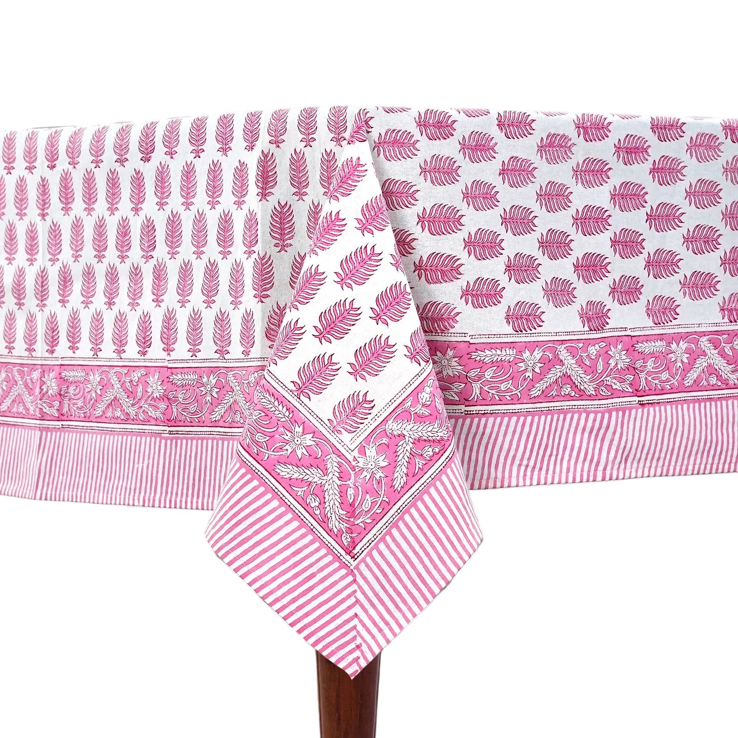 70x106 Tablecloth- Pink and White