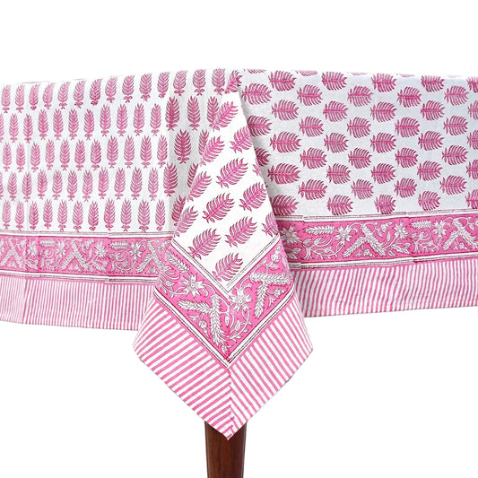 70x106 Tablecloth- Pink and White