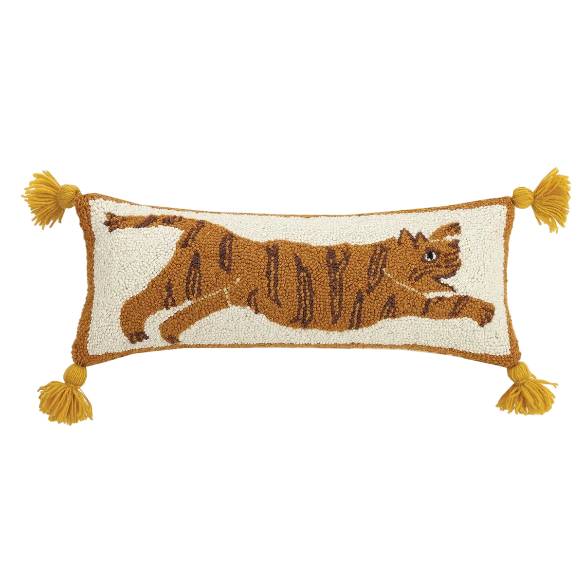 Tiger with Tassels Pillow