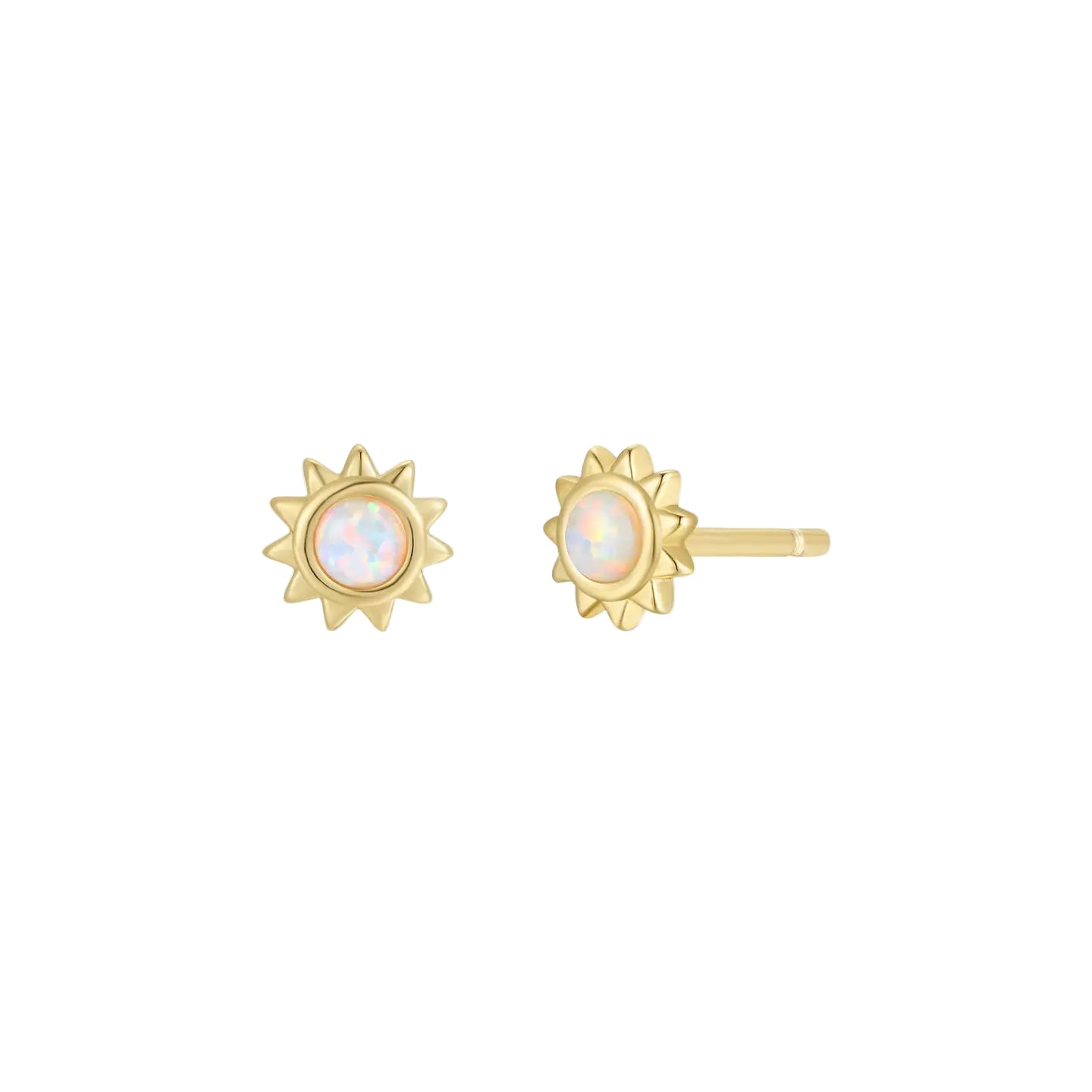 Sun Stud- White Opal