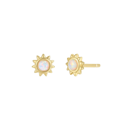 Sun Stud- White Opal