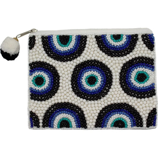 Evil Eye Beaded Pouch