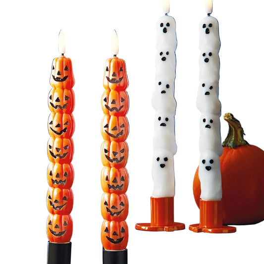 Jack-O- Lantern LED Tapers