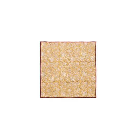 Linen Napkin Set- Yellow Floral