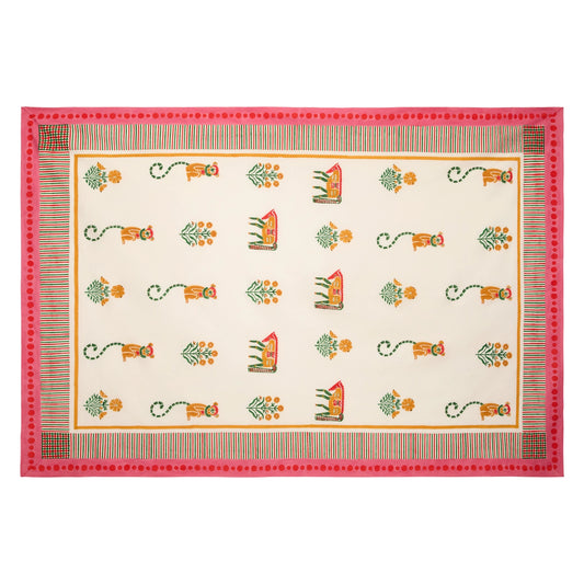 Menagerie Pink Tablecloth - 59 x 86"