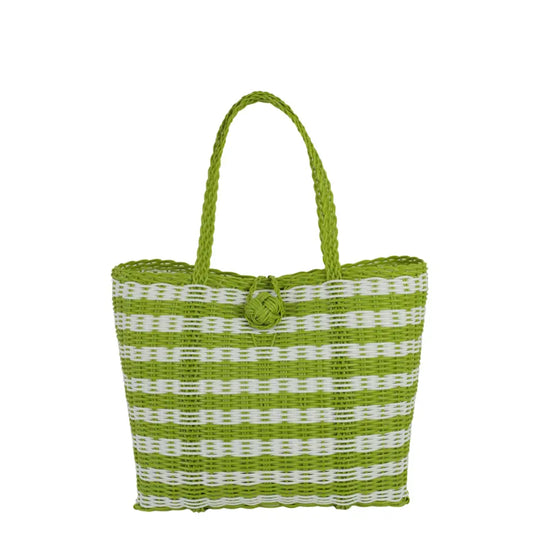 Green and White Stripe Bag- XS