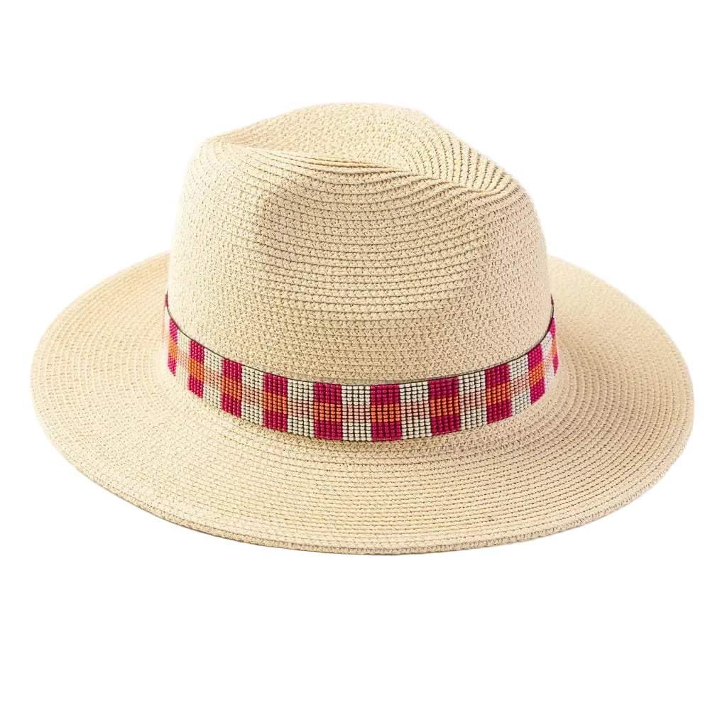 Pink Beaded Hatband