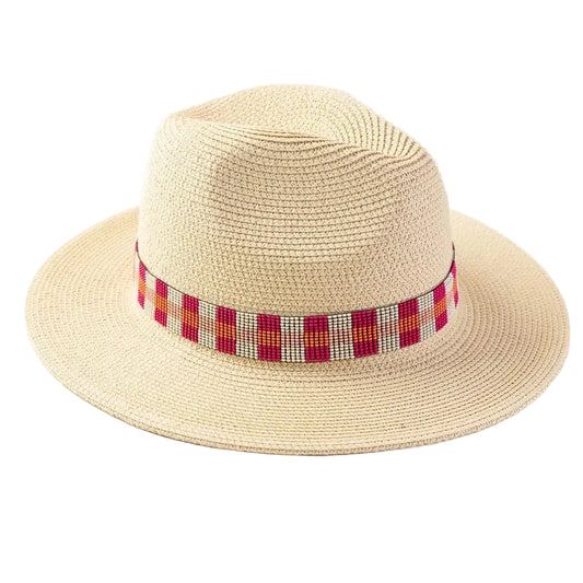 Pink Beaded Hatband