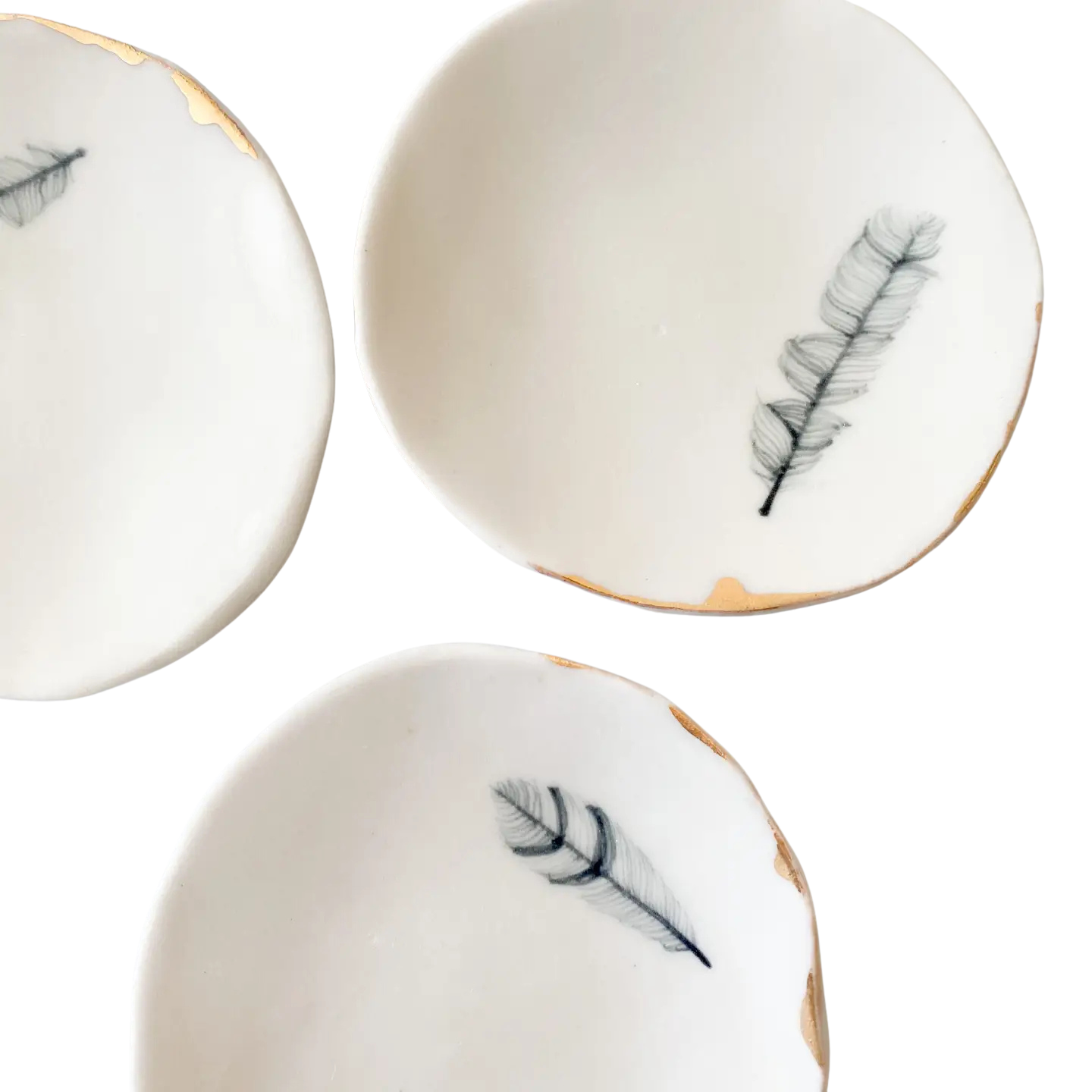 Hand Made Ceramic Ring Dish - Feather