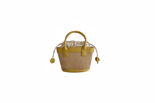 Mini Raffia Crossbody Bag - Yellow