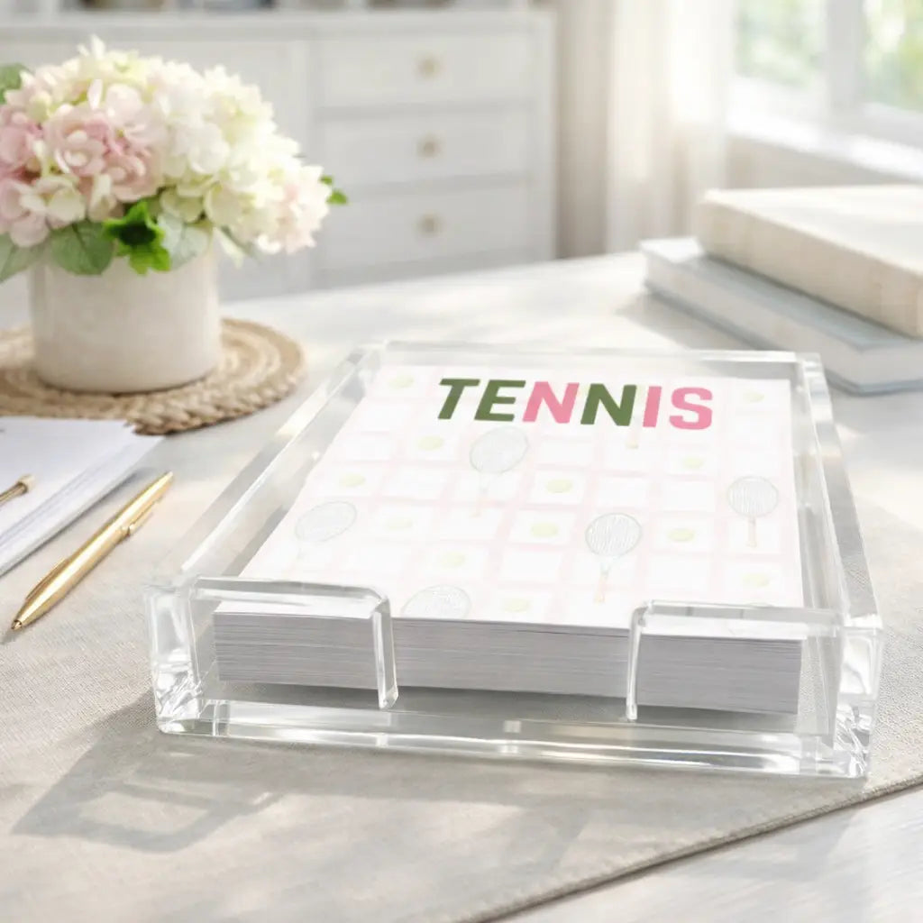 Tennis Notepad in Acrylic Holder