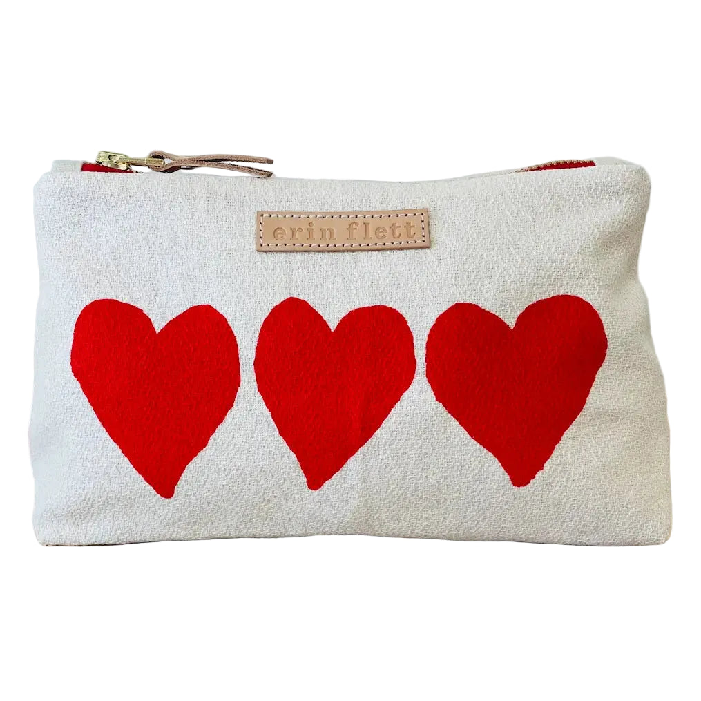 Red Heart Makeup Bag