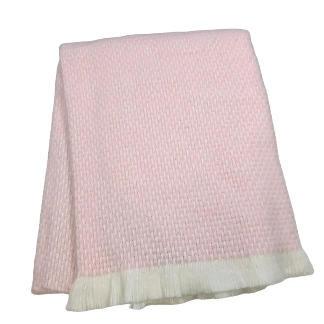 Fringed Baby Blanket - Pink