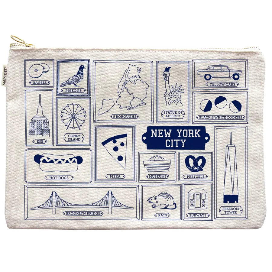 New York City Flat Zip Pouch