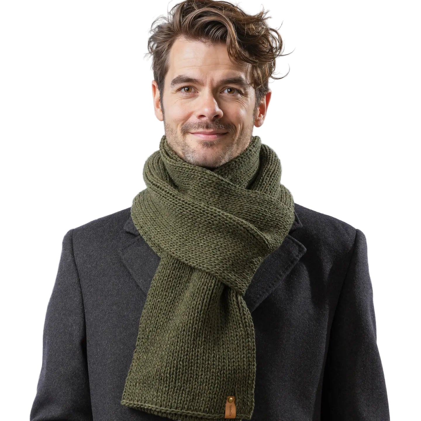 Men's Merino Wool Scarf - Dark Olive
