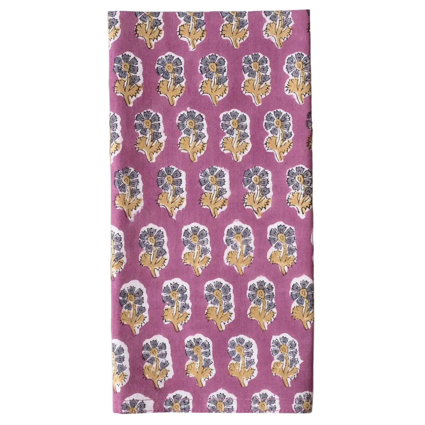 Purple Block Printed Napkins- Set of 4