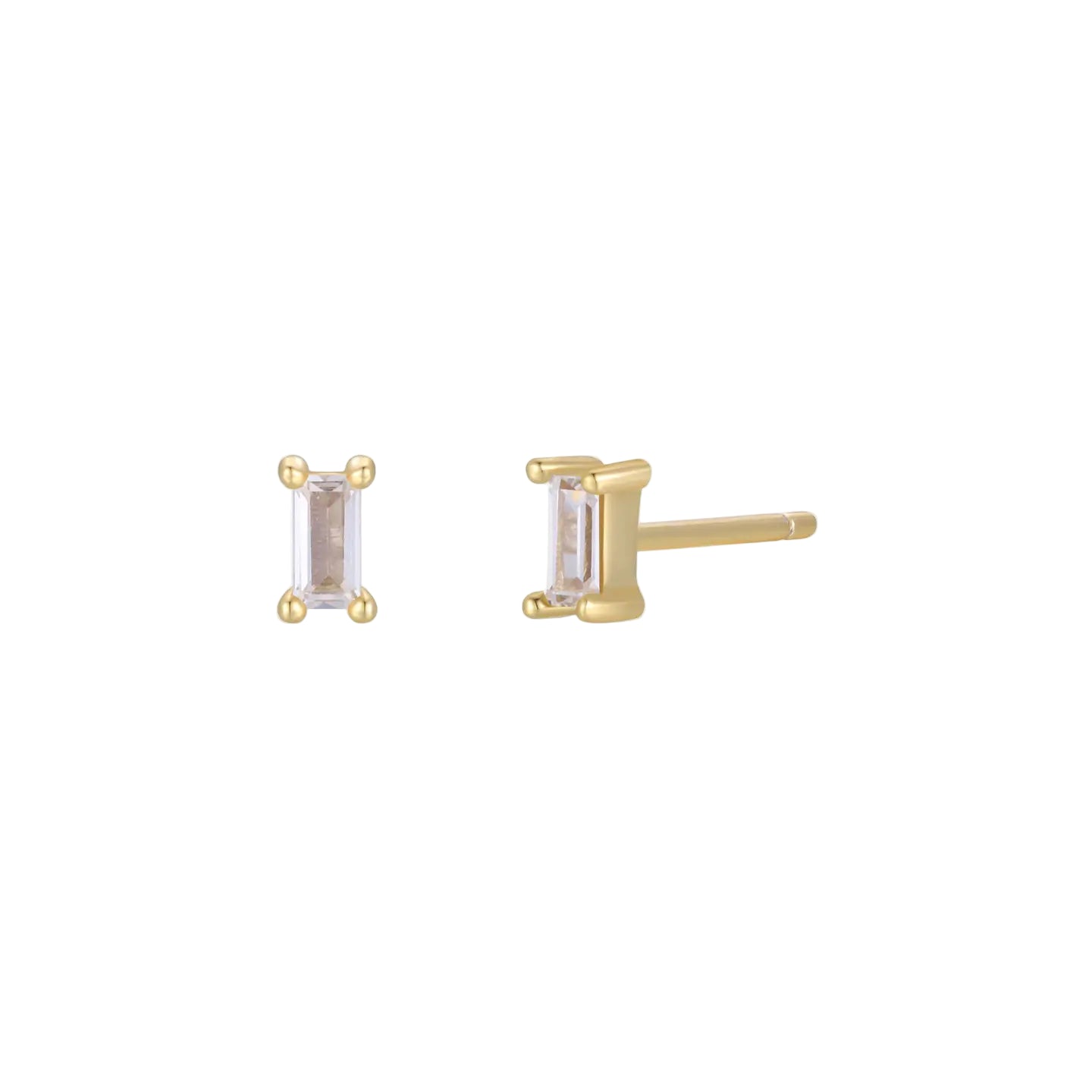 Baguette Studs - Gold