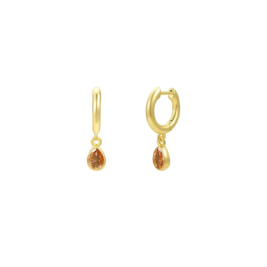 Champagne Teardrop Hoop Earrings