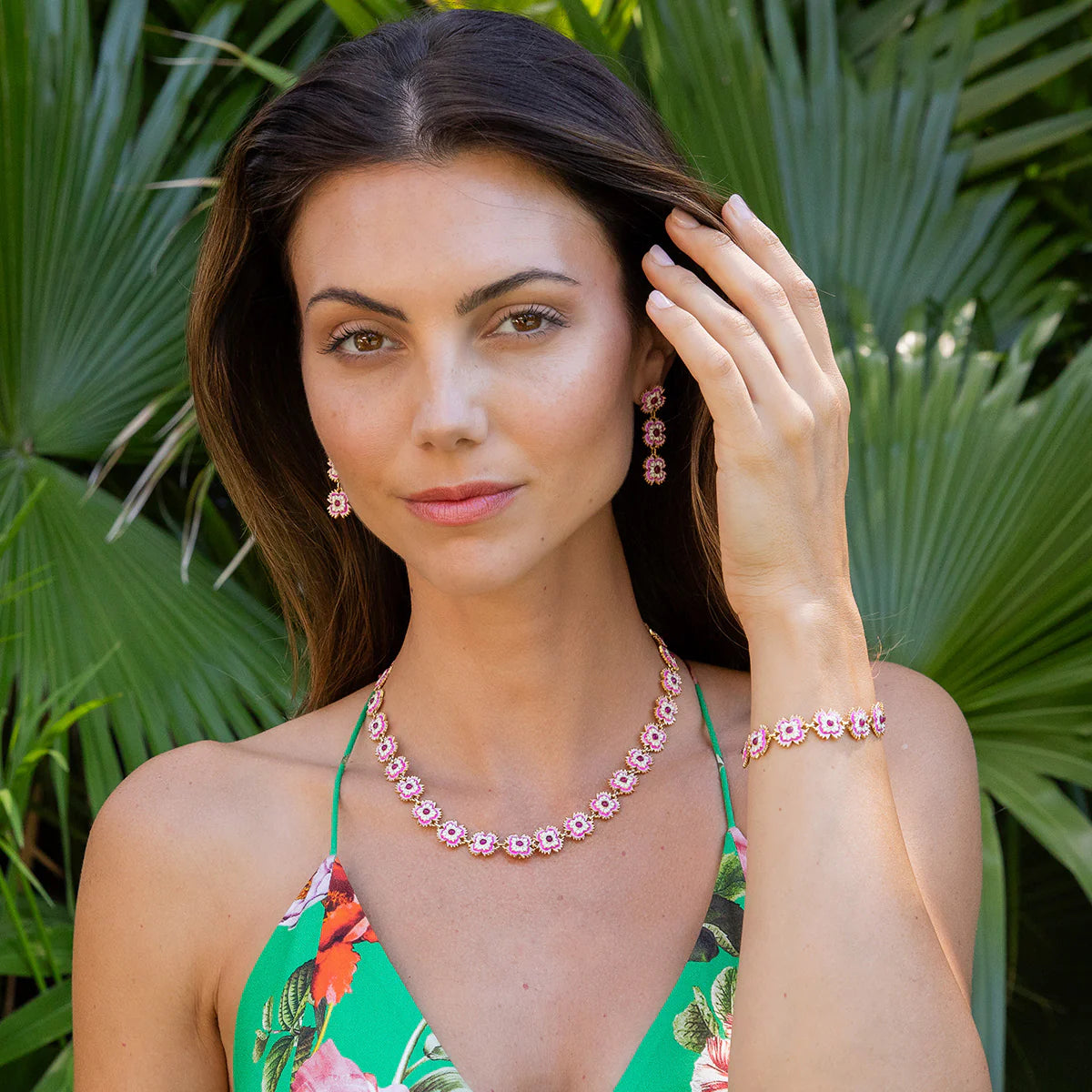 Pink Floral Bracelet