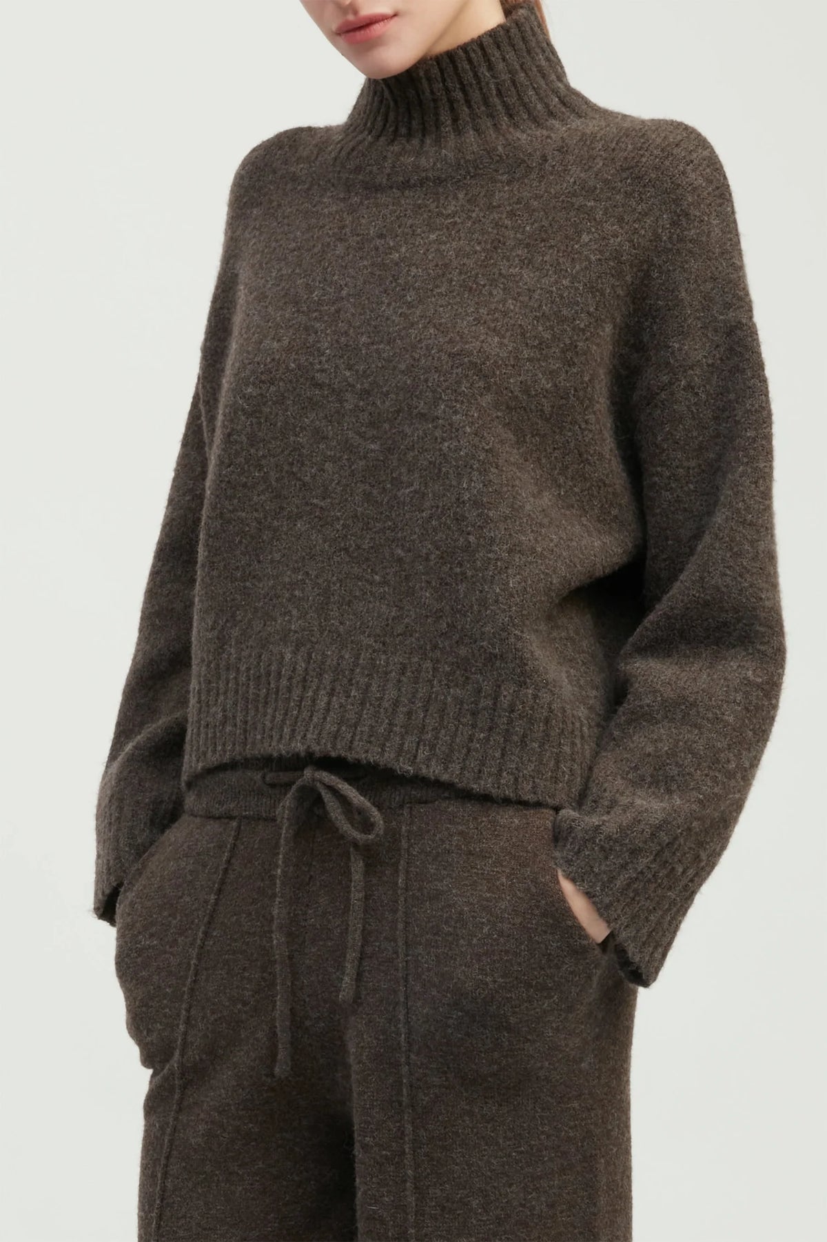 Mockneck Sweater - Brown