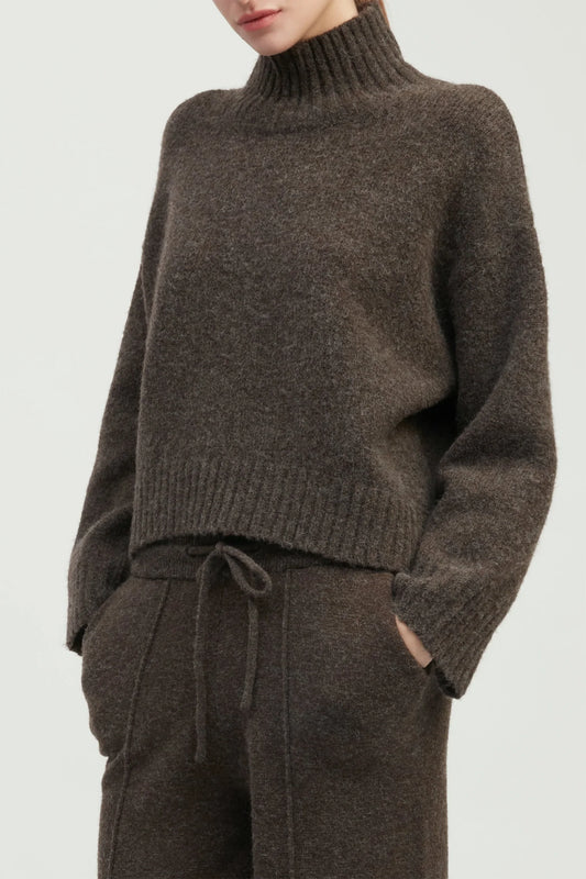 Mockneck Sweater - Brown