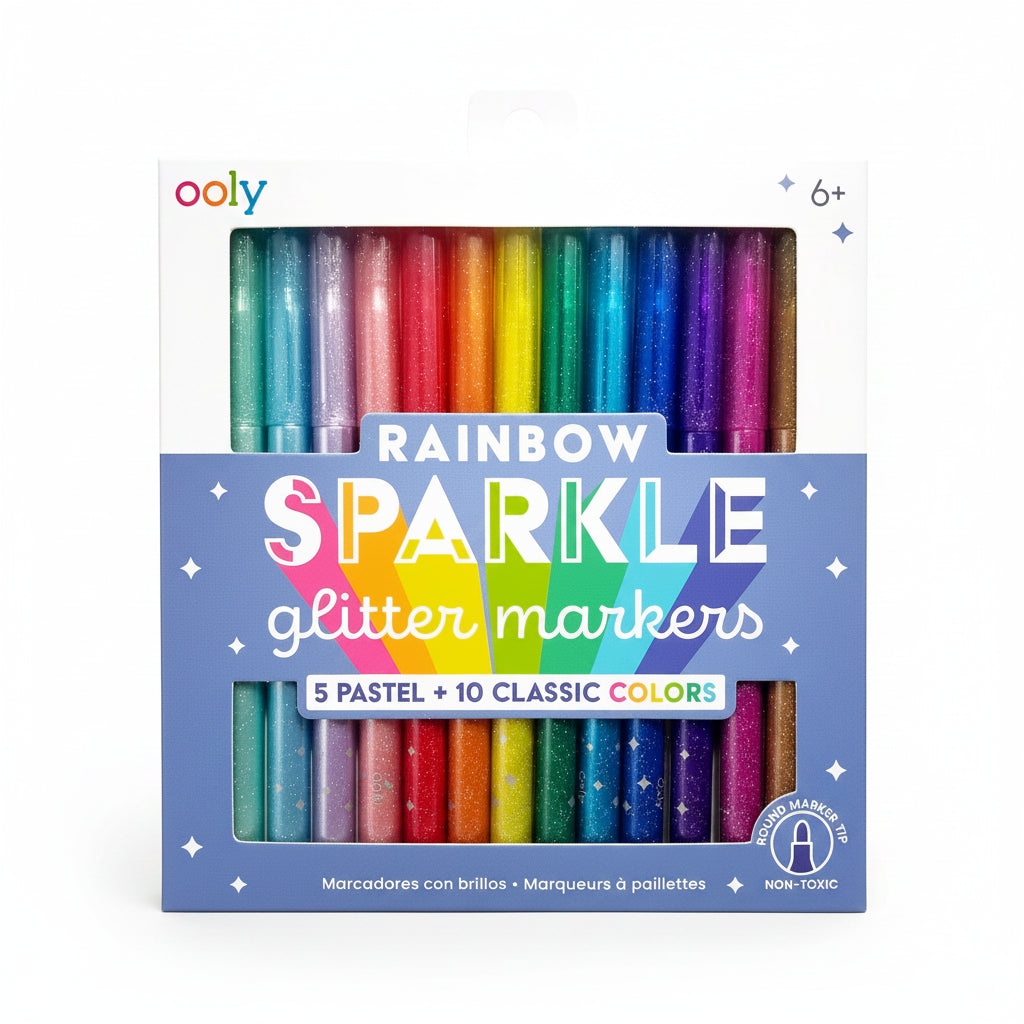 Rainbow Sparkle Glitter Markers