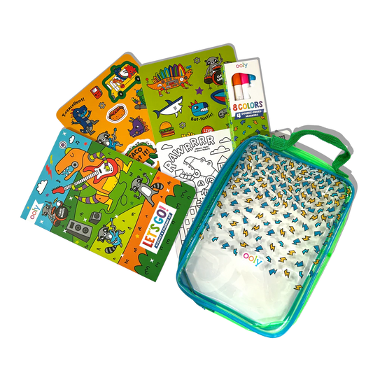 Let's Go! Activity & Coloring Kit - Robo Dinos