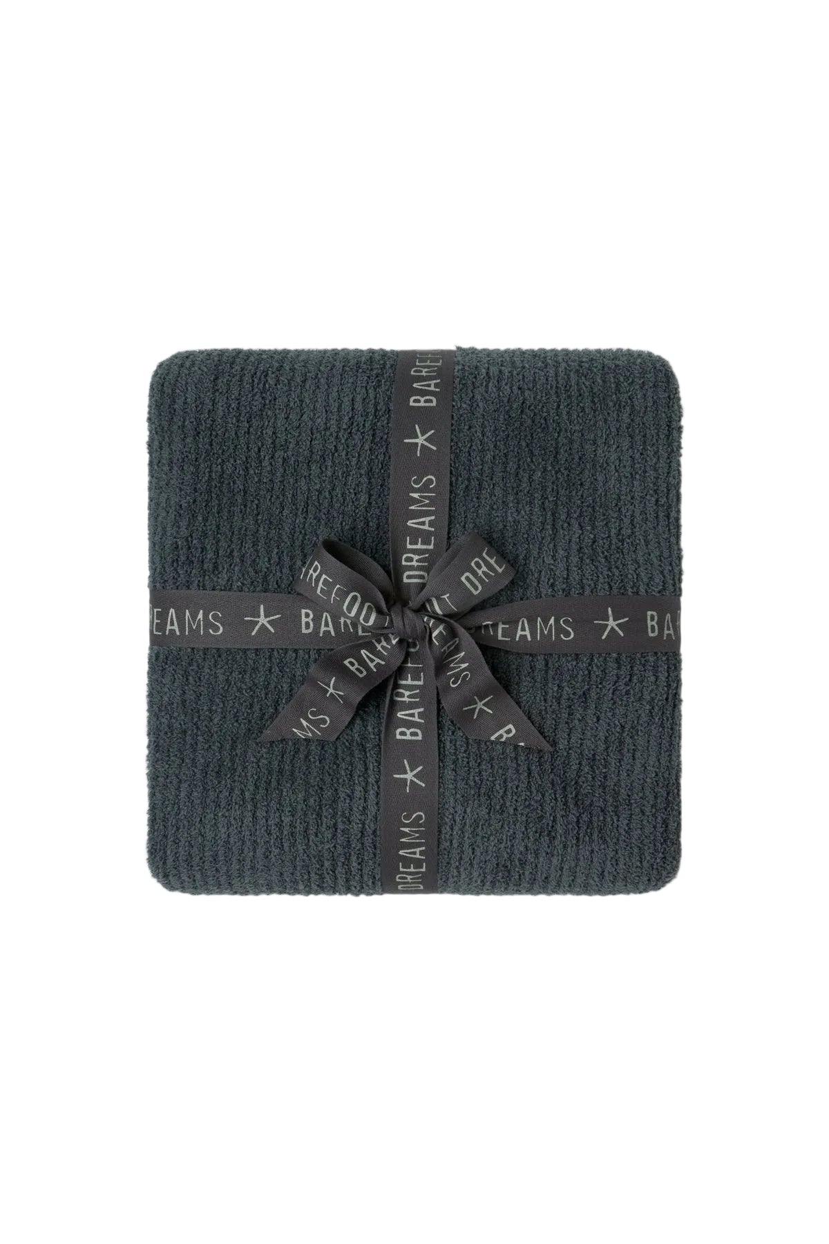 Blanket Stitch Throw - Slate Blue/Cream