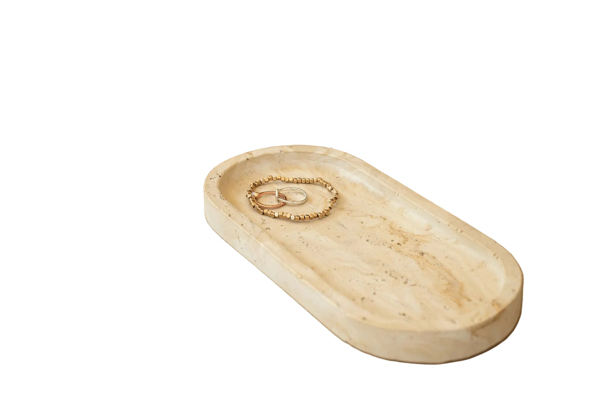 Travertine Oval Tray